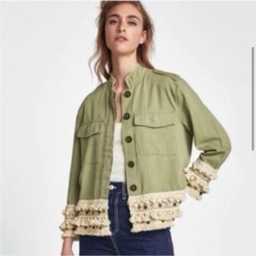 Zara green utility jacket